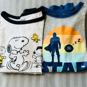 Gap kids 8 pajama long sleeve top Star Wars and snoopy